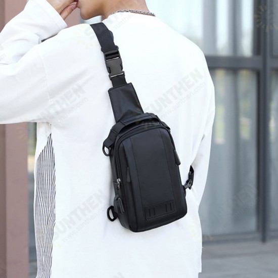 Multifunctional Men's Shoulder Bag with USB Charging Port Macbook Storage Messenger Bag Chest Bag Mobile Phone Bag