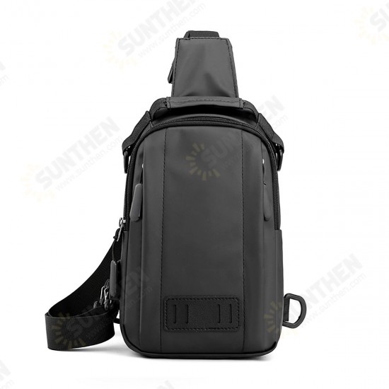 Multifunctional Men's Shoulder Bag with USB Charging Port Macbook Storage Messenger Bag Chest Bag Mobile Phone Bag