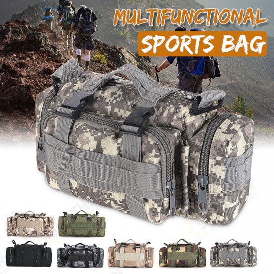 Multifunctional Outdoor Sports Hiking with Zippers Nylon Oxford Cloth Tactical Shoulder Bag Waist Pack Handbag