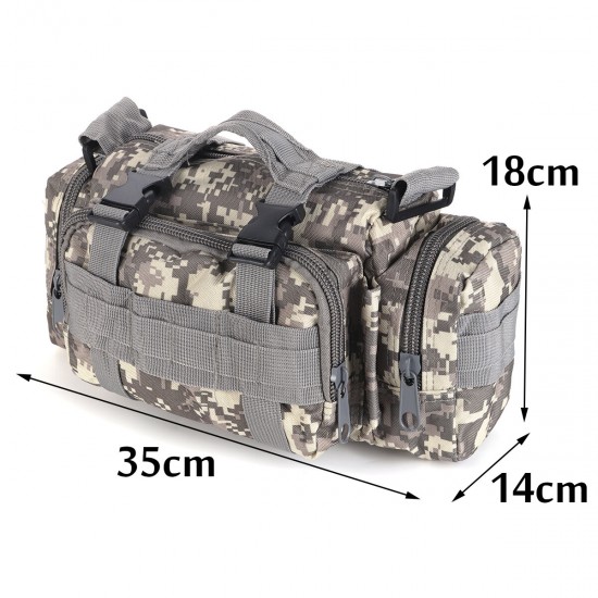 Multifunctional Outdoor Sports Hiking with Zippers Nylon Oxford Cloth Tactical Shoulder Bag Waist Pack Handbag
