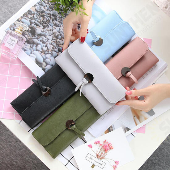 Multifunctional Women PU Leather Large Capacity Long Wallet Card Holder Phone Case Bag