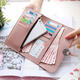 Multifunctional Women PU Leather Large Capacity Long Wallet Card Holder Phone Case Bag