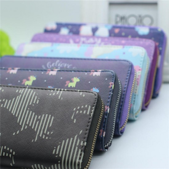 Multifunctional Women Pattern Zipper Bag Long Wallet Purse Phone Case for iPhone Samsung Xiaomi Non-original