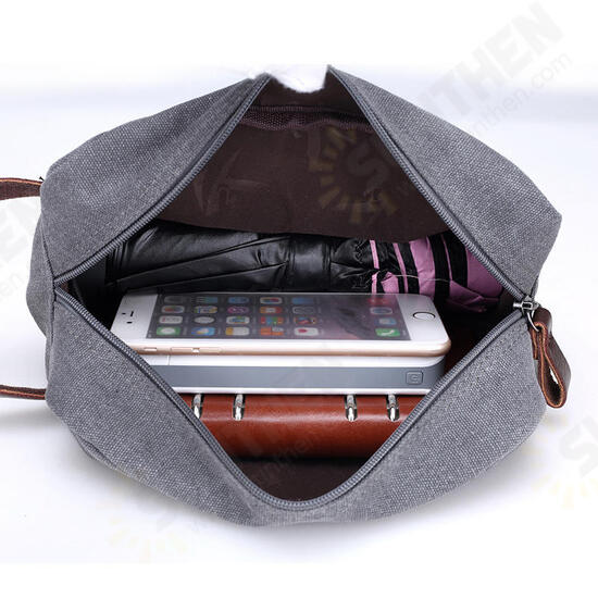 Outdoor Portable Canvas Large Capacity Accessory Storage Bag USB Cable Earphone Collection Pouch