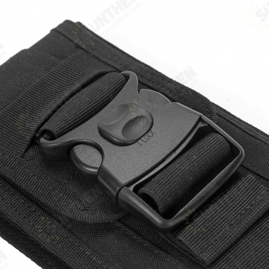 Outdoor Tactical Double-layer Nylon Camouflage Storage Bag With Buckle For Phone Below 6 Inch