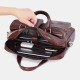 15.6 inch Multifunction Multi-Pocket Genuine Leather Macbook Storage Bag Men Briefcases Shoulder Crossbody Bag