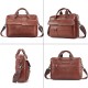 15.6 inch Multifunction Multi-Pocket Genuine Leather Macbook Storage Bag Men Briefcases Shoulder Crossbody Bag