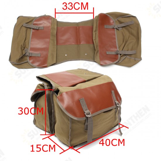 PU Leather Motorcycle Side Saddle Bag with 2 Large Pockets Mobile Phone Tablet Bottoles Repairing Storage Pouch