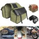 PU Leather Motorcycle Side Saddle Bag with 2 Large Pockets Mobile Phone Tablet Bottoles Repairing Storage Pouch