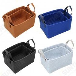Portable Folding Large Capacity Felt Storage Basket Bag Container Desktop Organizer