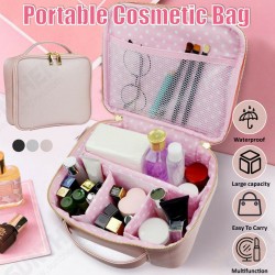 Portable Large Capacity PU Leather Multi-Grid Make Up Storage Bag Beauty Box Portable Large Capacity PU Leather Multi-Grid Make Up Storage Bag Beauty Box