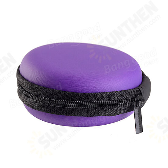 Small Round Carrying Storage Bag Case For Earphone Cable