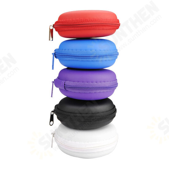 Small Round Carrying Storage Bag Case For Earphone Cable
