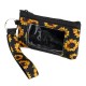 Sunflower Pattern Fashion with Zipper PVC Window Female Coin Pouch Small Change Bags Purse