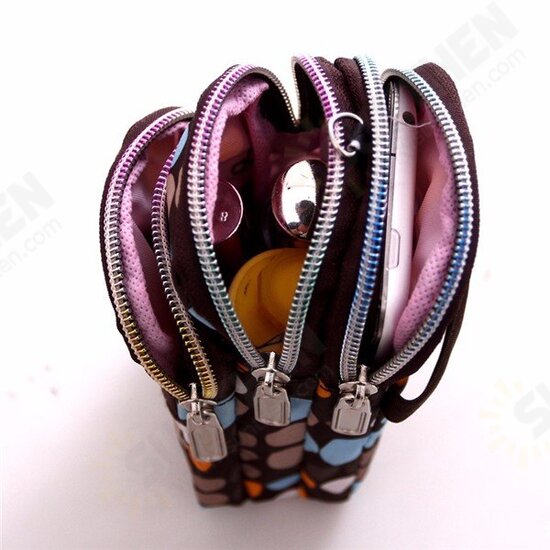Multifunctional Three-Layers Wallet Case Detachable Strap Sport Arm Bag for under 5.3 inches Phone Multifunctional Three-Layers Wallet Case Detachable Strap Sport Arm Bag for under 5.3 inches Phone