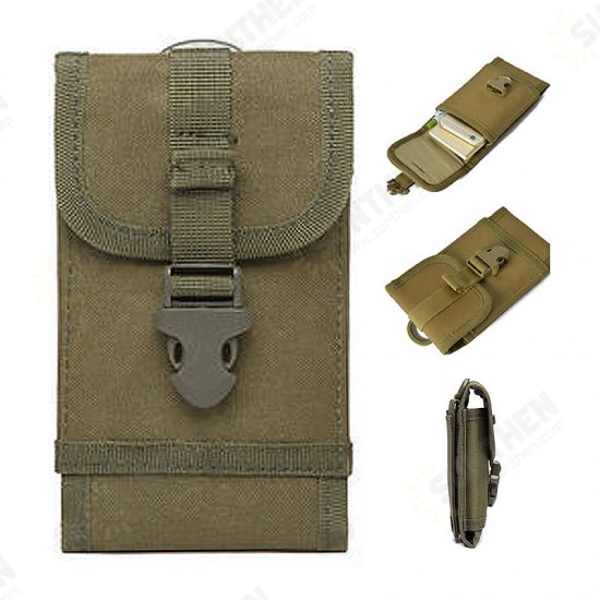 Universal 6 Inch Outdoor Sports Military Nylon Hook Belt Waterproof Phone Waist Bag For Smartphone