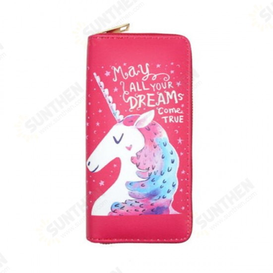 Universal Colorful Zipper Bag Unicorn Phone Wallet Purse for Phone Under 5.5 inches