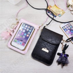 Universal Mini Vertical Screen Touch Window Shoulder Wallet Bag For 6 Inch Smartphone Universal Mini Vertical Screen Touch Window Shoulder Wallet Bag For 6 Inch Smartphone