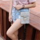 Universal Multi-layer Denim Copper Ring Rabbit Messenger Bag Phone Wallet for Phone Under 5.7-inch