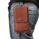 Universal Multifunctional Leather Phone Bag Metal Hook Waist Bag for Phone Under 5.5 inches