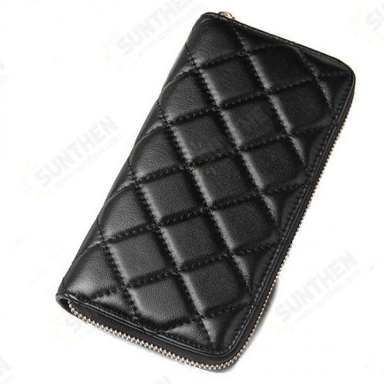 Universal PU Leather Clover Ornament Classic Diamond Lattice Phone Wallet for Phone Under 6.0-inch