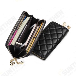 Universal PU Leather Clover Ornament Classic Diamond Lattice Phone Wallet for Phone Under 6.0-inch Universal PU Leather Clover Ornament Classic Diamond Lattice Phone Wallet for Phone Under 6.0-inch