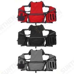 Universal Size Comfortable Breathable Outdoor Fishing Jacket Vests with Phone Storage Pockets Keys Wallet Bag for Adult