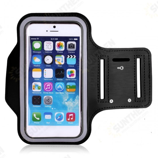 Universal Sports Elastic Armband Sweatproof Touch Screen Mobile Phone Arm Bags with Earphone Port for Phones below 4.7 inch