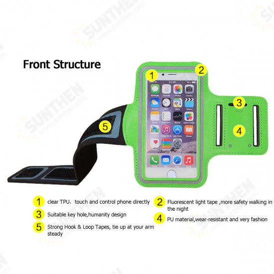 Universal Sports Elastic Armband Sweatproof Touch Screen Mobile Phone Arm Bags with Earphone Port for Phones below 4.7 inch