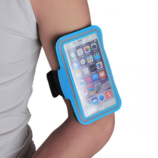 Universal Sports Elastic Armband Sweatproof Touch Screen Mobile Phone Arm Bags with Earphone Port for Phones below 5.5 inch