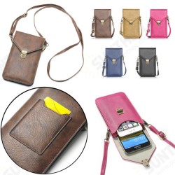 Universal Vertical Double-deck Wallet Card Solt Leather Shoulder Bag For Phone Under 6.3 Inch Universal Vertical Double-deck Wallet Card Solt Leather Shoulder Bag For Phone Under 6.3 Inch