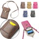 Universal Vertical Double-deck Wallet Card Solt Leather Shoulder Bag For Phone Under 6.3 Inch