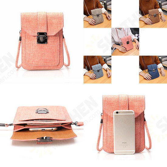 Universal Women Mini Vertical PU Shoulder Bag Crossbody Wallet For Phone Under 6.3 Inch