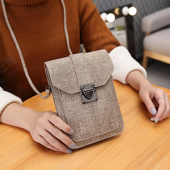 Universal Women Mini Vertical PU Shoulder Bag Crossbody Wallet For Phone Under 6.3 Inch