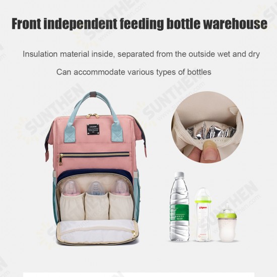 [Upgrade Version] Large Capacity Outdoor Trip Travel Diaper Storage with USB Charging Port Mummy Bag Backpack