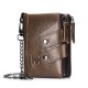 Vintage RFID Anti-Theft Large Capacity with Multi-Card Slots Genuine Leather Men Foldable Wallet