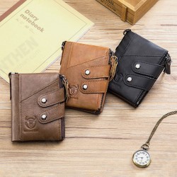 Vintage RFID Anti-Theft Large Capacity with Multi-Card Slots Genuine Leather Men Foldable Wallet Vintage RFID Anti-Theft Large Capacity with Multi-Card Slots Genuine Leather Men Foldable Wallet