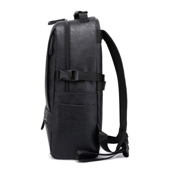 Vintage Waterproof Large Capacity PU Leather Macbook Tablet Storage Bag Office Work Unisex Backpack