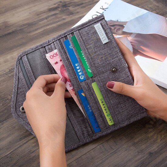 Waterproof Large Capacity Multi-Card Slot Passport Holder Phone Wallet Bag