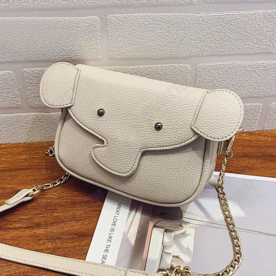 Women Casual Cute Elephant Pattern Large Capacity Mobile Phone Storage PU Leather Crossbody Shoulder Bag