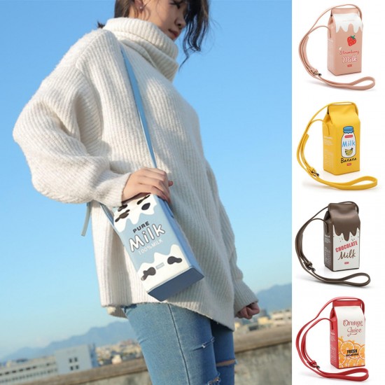 Women Creative Beverage Bottle Styling Wallet Small Backpack Milk Slanting Mobile Phone Bag For Mobile Phone