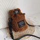 Women Fashion Cute Plush 6.5 inch Mobile Phone Storage Shoulder Crossbody Bag