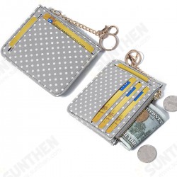 Women Fashion Dot Pattern Zipper with Multi-Slot Wallet Card Holder Short Purse Women Fashion Dot Pattern Zipper with Multi-Slot Wallet Card Holder Short Purse