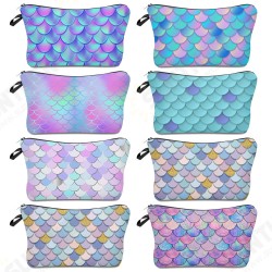 Women Fashion Fish Scale Pattern Travel Portable Makeup Wash Mobile Phone Storage Cosmetic Bag Handbag Women Fashion Fish Scale Pattern Travel Portable Makeup Wash Mobile Phone Storage Cosmetic Bag Handbag