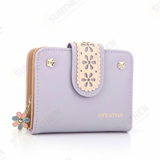 Women Fashion Foldable Large Capacity PU Leather Multi-Card Holder Cellphone Coins Storage Handbag Short Purse