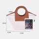 Women Fashion PU Leather Handle Large Capacity Storage Canvas Shell Bag Tote