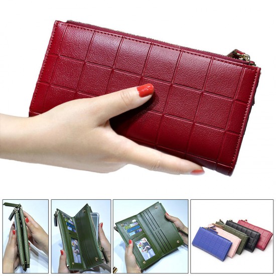 Women Fashion PU Leather Zipper Pouch Long Wallet for Samsung Xiaomi Mobile Phone Under 5.5 Inch Non-original