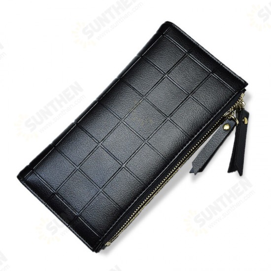 Women Fashion PU Leather Zipper Pouch Long Wallet for Samsung Xiaomi Mobile Phone Under 5.5 Inch Non-original