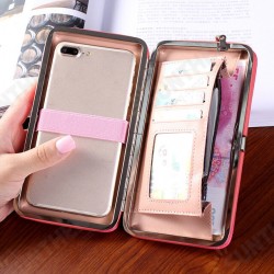 Women Fashion Zipper with Multi-Card Slot Wallet Mobile Phone Storage Clutch Bag Long Purse Handbag