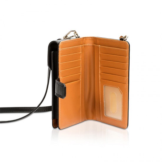 Women Large Capacity Card Slot Wallet Shoulder Bag MBag for Mobile Phone under 6.5 inch